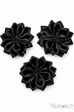 Satinblumen - Ø 3 cm - schwarz